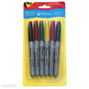 6pcs plastic multicolor mark pen