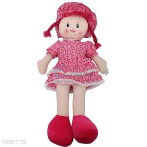 80cm Rose-Red/Blue Cloth Doll With Hat