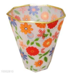 Floral trash can