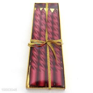 4PC red screw thread candles