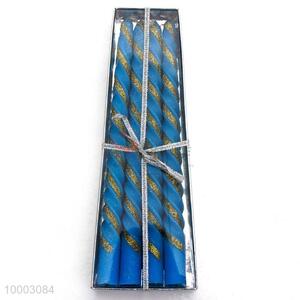 Wholesale attractive 4pc blue screw thread candles