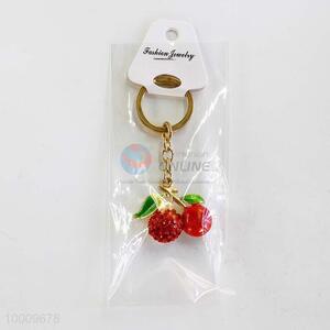 Wholesale Gloden Line Cherry Key Ring/Key Chain