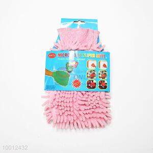 Wholesale Pink Chenille Spong Cleaning Gloves