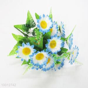Wholesale 12 Pieces Blue Sunflower Artificial Flower For Decoration