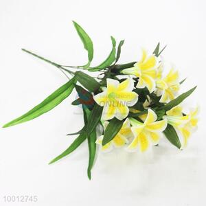 Wholesale Yellow Lily Artificial Flower For Decoration
