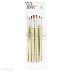 Wholesale 6 Pieces Gold Handle Painting Brushes for Drawing Outline Set