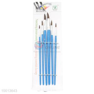 Wholesale 6 Pieces Blue Handle Painting Brushes for Drawing Outline Set