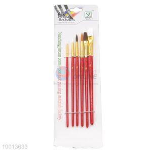Wholesale 6 Pieces Red Handle Drawing Pen/Artist Brush Set