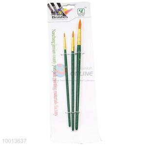 Wholesale 3 Pieces Green Handle Painting Brushes for Drawing Outline Set