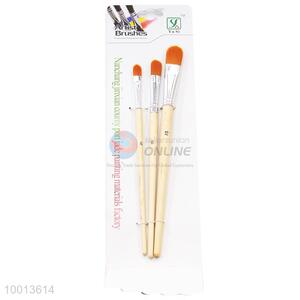 Wholesale 3 Pieces Wood Handle Drawing Pen/Artist Brush With Yellow Brush