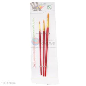 Wholesale 3 Pieces Red Handle Painting Brushes for Drawing Outline Set