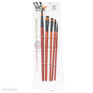 Wholesale 5 Pieces Orange Handle Drawing Pen/Artist Brush Set