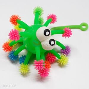 Octopus-shaped flashing puffer ball with rope