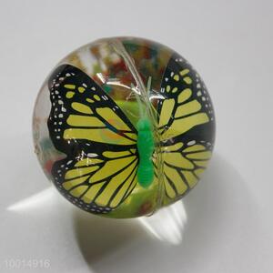 75mm transparent butterfly toy ball with light