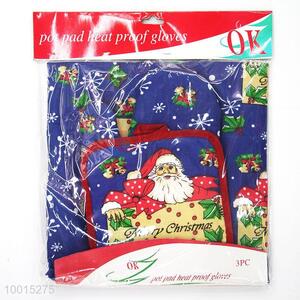 Wholesale A Set of Houseware Polyester Insulation Mat/Pot Holder，Microwave Oven Glove and Apron