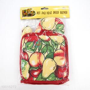 Wholesale Peach Insulation Mat/Pot and Microwave Oven Glove Set