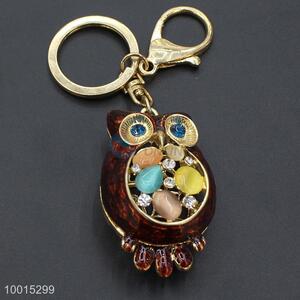 High grade opal owl  pendant key ring