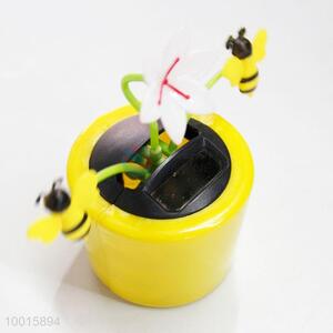 Solar Powered Dancing Flower with Yellow Bees Toys for Car Decoration