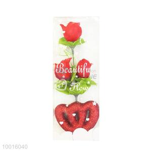 Wholesale Beautiful Rose Artificial Flower with Red Heart