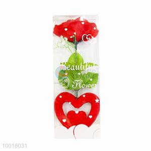 Wholesale Valentine Gift Rose Artificial Flower with Heart