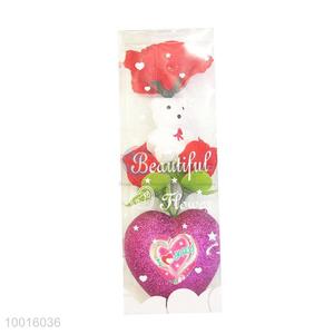 Wholesale Valentine Gift Artificial Flower with Heart and Bear
