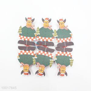 Hot Sale New Products New Style Christmas Wood Clips With Cartoon Elk