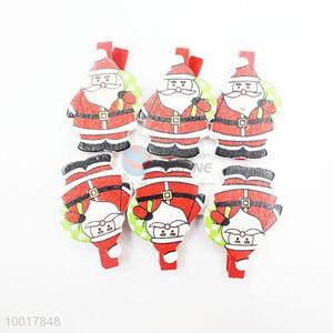 Hot Sale New Products New Style Christmas Wood Clips With Cartoon Santa