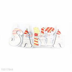 Hot Sale New Products New Style Christmas Wood Clips With Cartoon Letter SANTA
