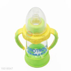 Health Care Yellow and Green Glass Baby Feeding-bottle