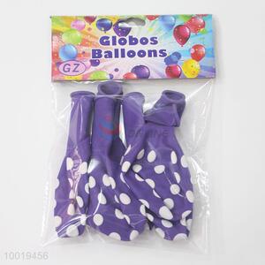 5pcs/bag No.8 Point Printed Purple Globs Balloon