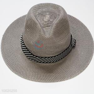Gray Cowboy Style Straw Hat for Men/Women