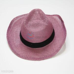 Pink Fashion Cowboy Style Straw Hat for Women