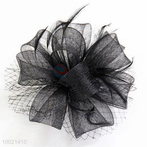 Newest fashion black flower feather hair clip