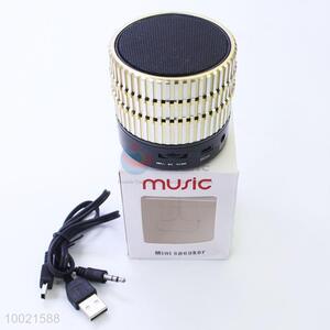 Portable gold color mini music bluetooth speaker