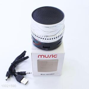 Silver color mini music player bluetooth speaker