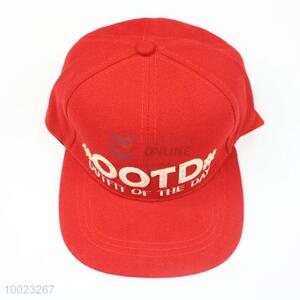 Red Hip-hop Sport Cap/Hat with White Words