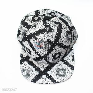 Black and White Flower Printed Hip-hop Sports Cap/Hat