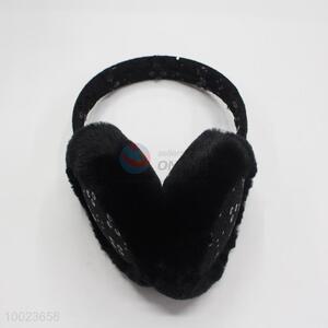New design winter warm black paillette earmuff for ladies