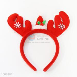 Snow Pattern Deer Horn Red Head Band for Christmas