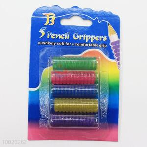 5 Transparent Pencil Grippers Cushiony Soft for  a Comfortable Grip