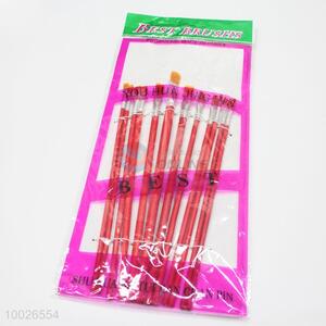 Red Flat Head Paintbrushes Set of 12pcs