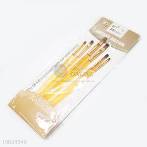 Transparent Yellow Artist Paintbrushes Set of 6pcs