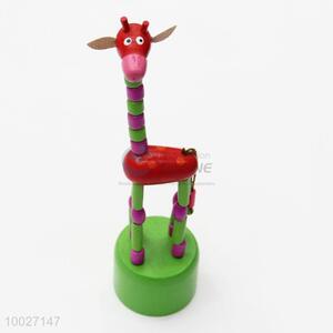 Kawaii giraffe animal wooden toys craft decorations