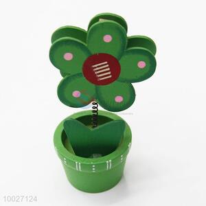 New green flower shaped bonsai wood card holders