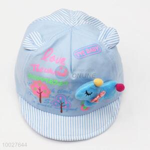 Cute flat peak polyester caps for baby