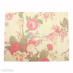 Flower Printed Kitchen Supplies Bamboo Placemat