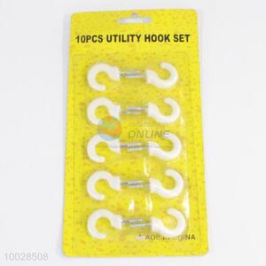 10PCS White Utility Hook Hook Set