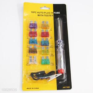 10PC Utility Auto Plug in Fuse with Tester