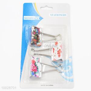3 pieces floral iron binder clip