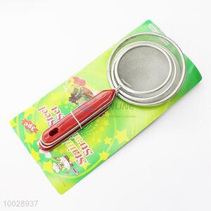 8cm/10cm/12cm Stainless Steel Mesh Strainers with Red Plastic Handle